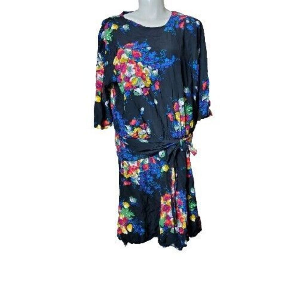 VINTAGE SHARON ANTHONY Floral Dress Size 24 MP 100% Rayon